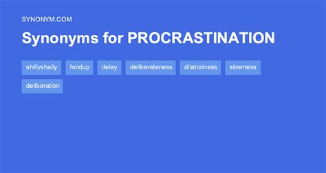 prepaid synonym|another word for procrastination.